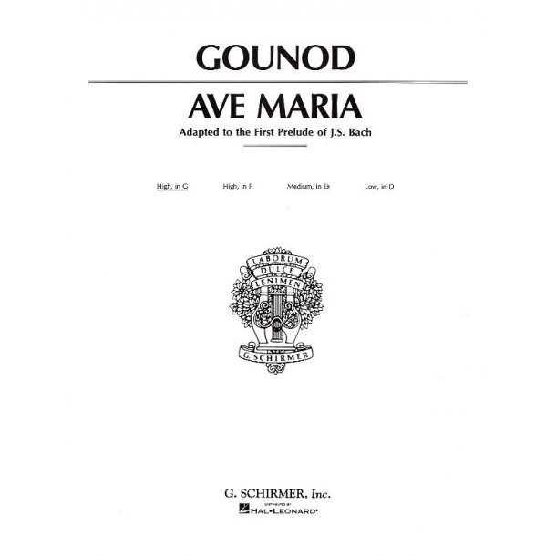 Charles Gounod: Ave Maria In G (High Voice)