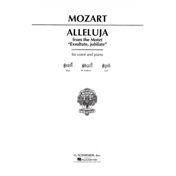W.A. Mozart: Alleluia From Exsultate Jubilate (Medium Voice)