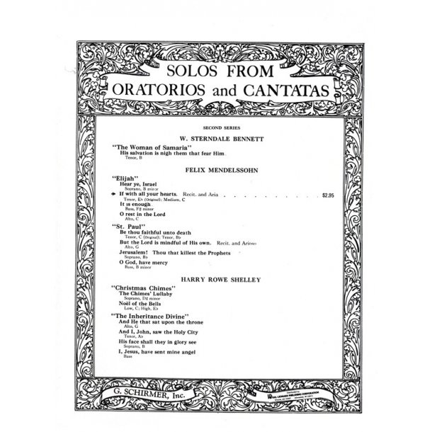 Felix Mendelssohn: If With All Your Hearts (Elijah)- Medium Voice