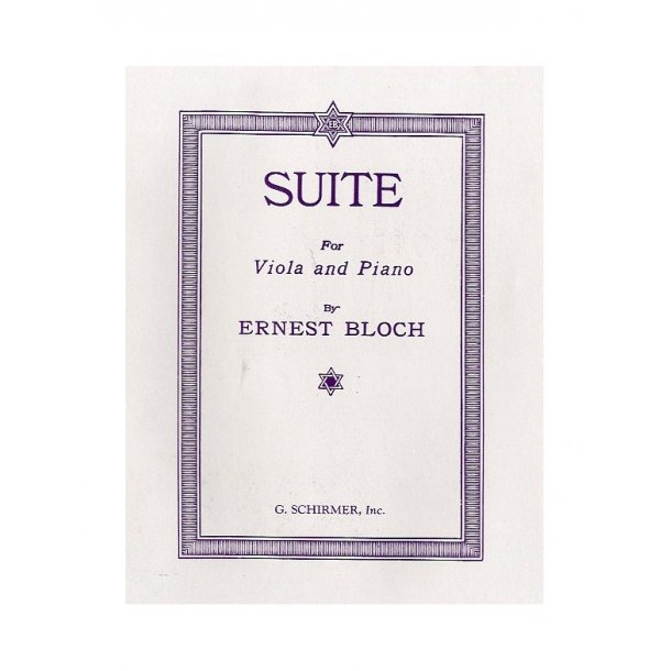 Ernest Bloch: Suite For Viola And Orchestra (Viola/Piano)
