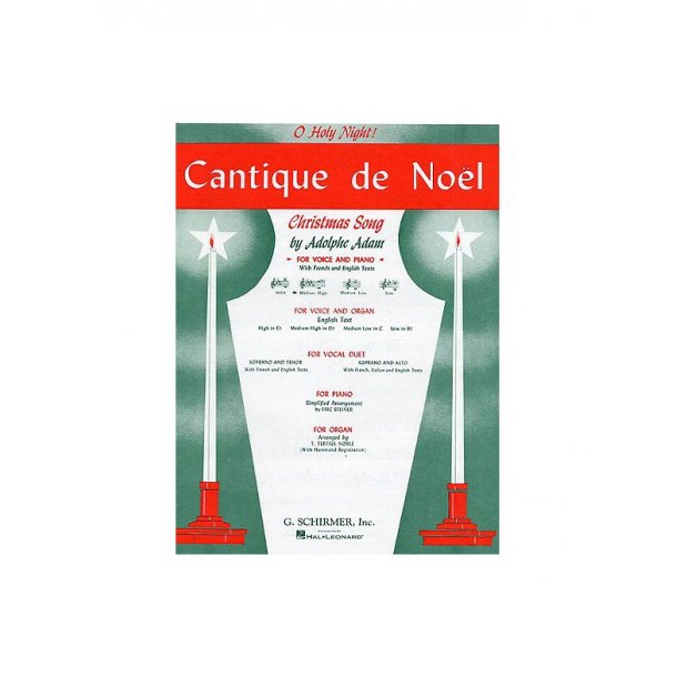 Adolphe Adam: Cantique De Noel (O Holy Night) For Medium High Voice And Organ In D Flat