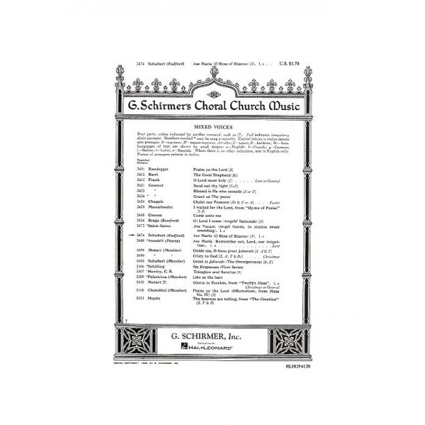 Franz Schubert: Ave Maria (SATB)