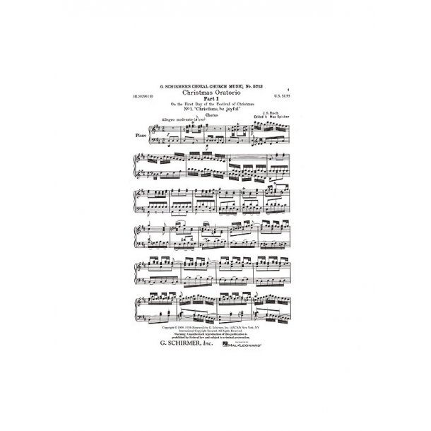 J.S. Bach: Christmas Oratorio Part 1 (Vocal Score)