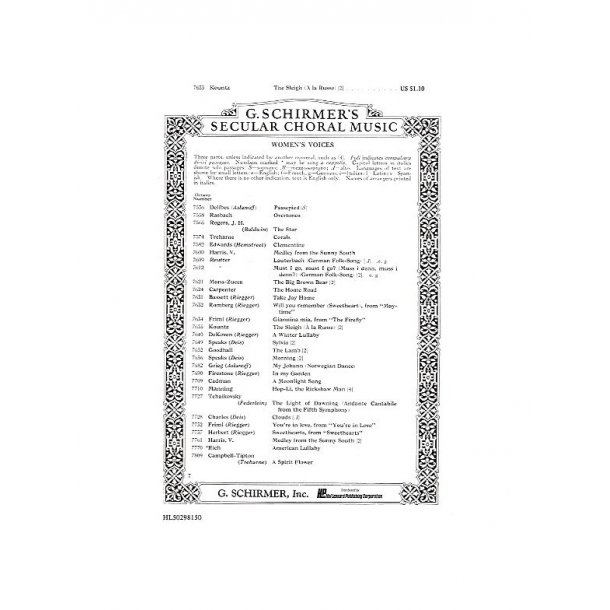 Richard Kountz: The Sleigh (SA/Piano)