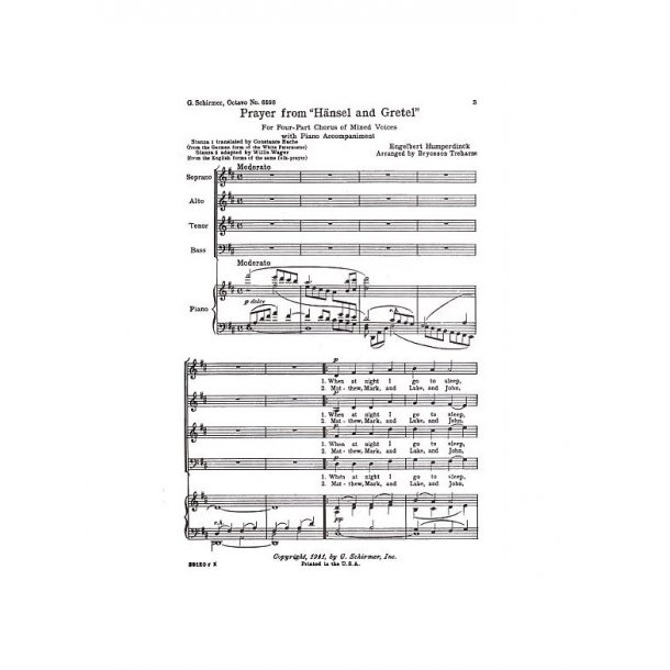 Engelbert Humperdinck: Prayer from Hansel And Gretel (SATB)