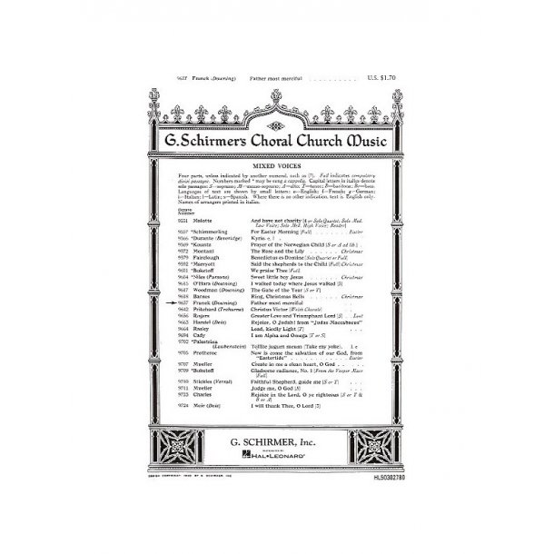 Cesar Franck: Panis Angelicus (SATB/Piano)