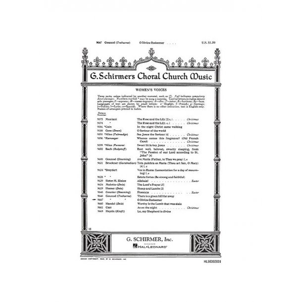 Charles Gounod: O Divine Redeemer (SSA)