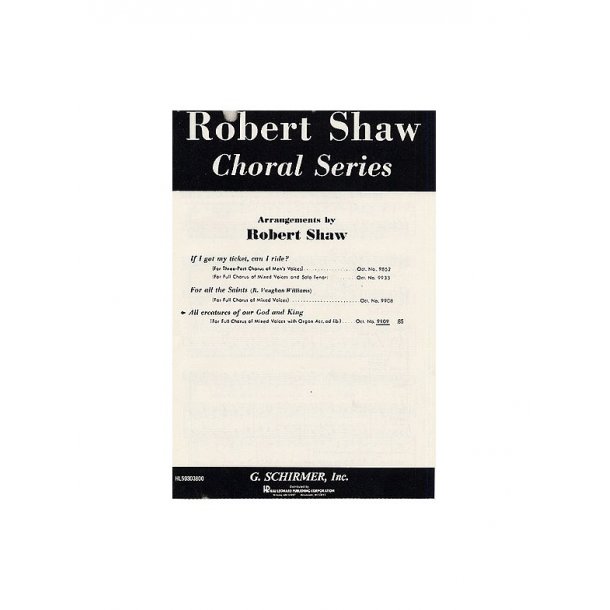 All Creatures Of Our God And King (Arr. Robert Shaw)