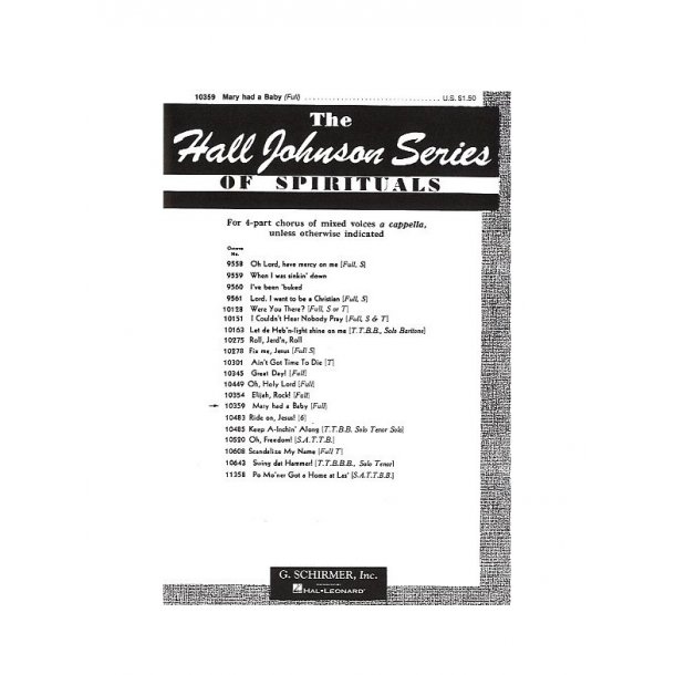 Mary Had A Baby (SATB)