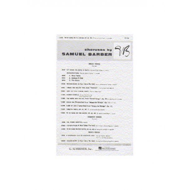 Samuel Barber: To Be Sung On Water (SSAA)