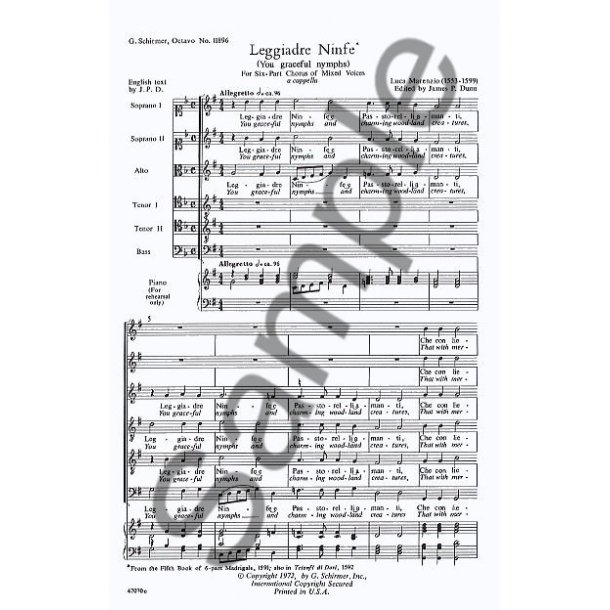 Luca Marenzio: Leggiadre Ninfe