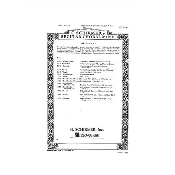 Shenandoah (arr. Kent A. Newbury) - TTBB