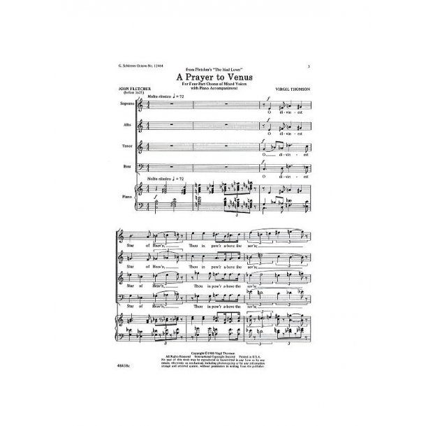 Virgil Thomson: Prayer To Venus
