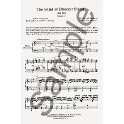Gian-Carlo Menotti: The Saint Of Bleecker Street (Vocal Score)