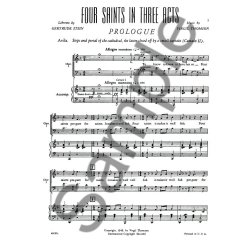 Virgil Thomson: Four Saints In Three Acts (Vocal Score)