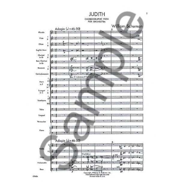 William Schuman: Judith (Study Score)
