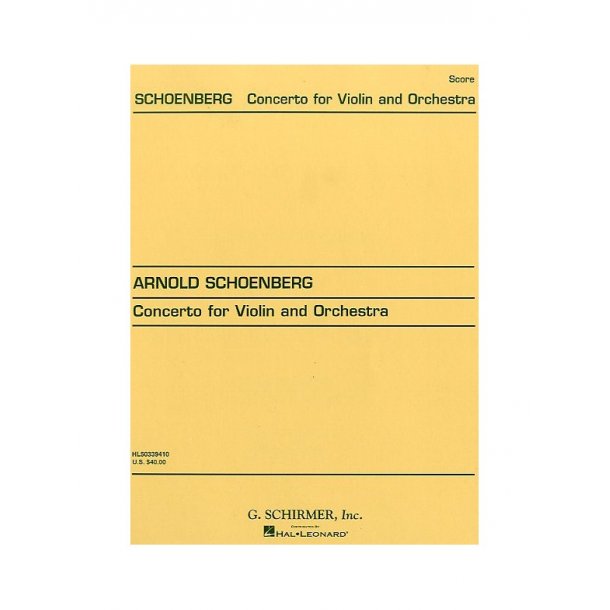 Arnold Schoenberg: Concerto For Violin And Orchestra (Score)