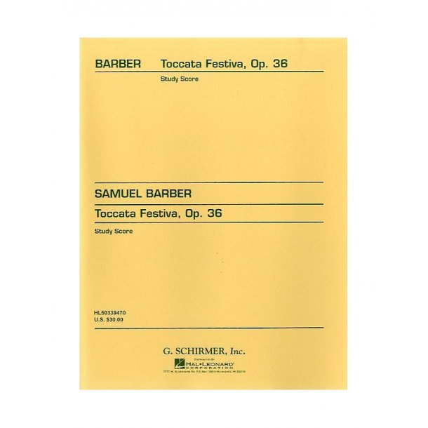 Samuel Barber: Toccata Festiva Op. 36 (Study Score)