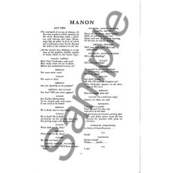 Jules Massenet: Manon (Libretto)