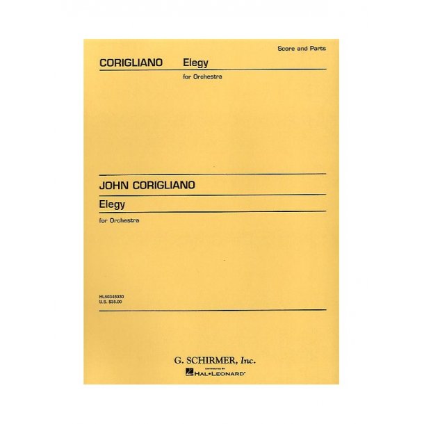 John Corigliano: Elegy For Orchestra (Score/Parts)