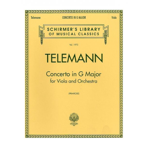 George Philipp Telemann: Concerto In G Major For Viola