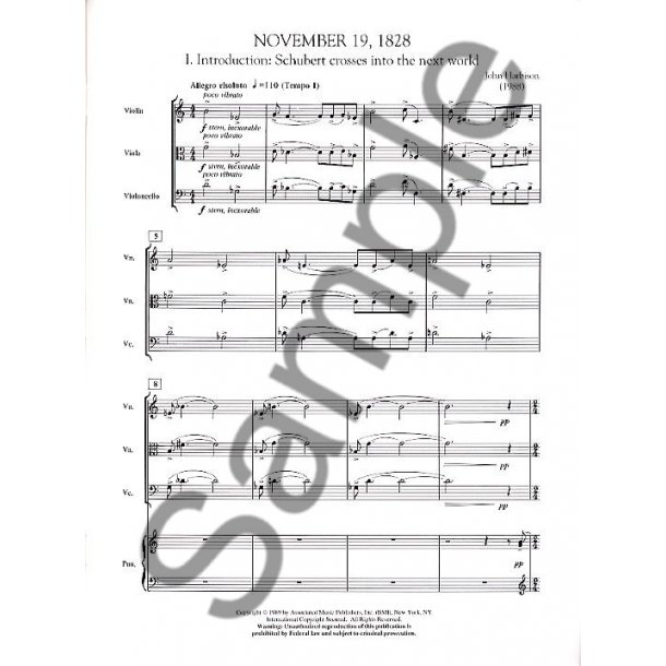 John Harbison: November 19, 1828 (Score and Parts)