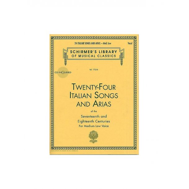 Twenty-Four Italian Songs And Arias Of The 17th And 18th Centuries - Medium Low Voice (Book/CD)