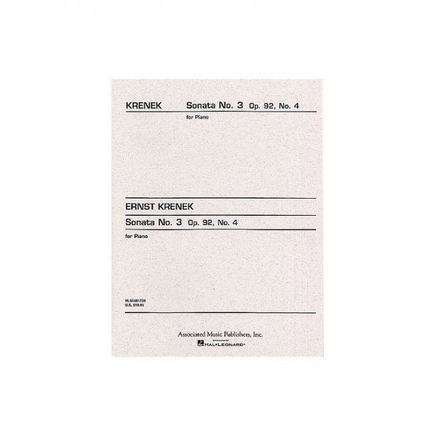 Ernst Krenek: Piano Sonata No.3 Op.92 No.4