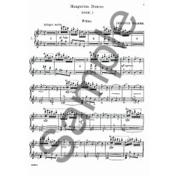 Johannes Brahms: Hungarian Dances For 4 Hands - Book 1