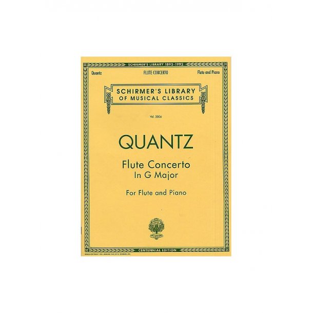 Johann Joachim Quantz: Flute Concerto In G Major (Flute/Piano)