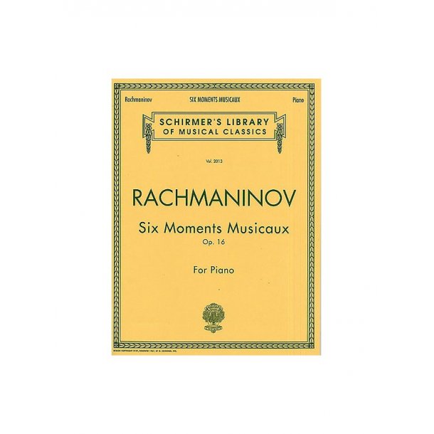 Sergei Rachmaninov: Six Moments Musicaux Op.16