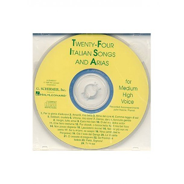 Twenty-Four Italian Songs And Arias Of The 17th And 18th Centuries -  Medium High Voice (CD)
