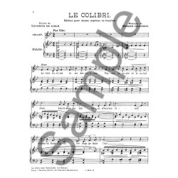 Chausson 14 Melodies No 7 Le Colibri Mezzo Soprano & Piano Book