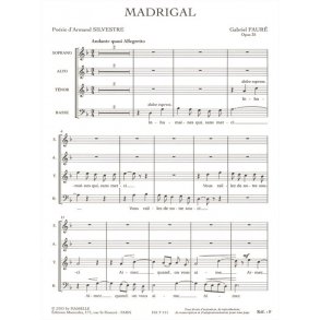 Gabriel Fauré: Madrigal Op.35 (TB Chorus Part) (Choral-Mixed accompanied)