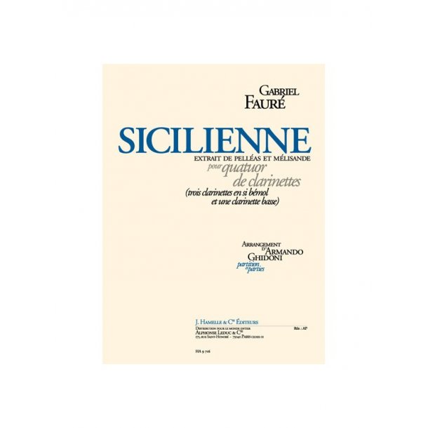 Sicilienne Arr Ghidoni Clarinet Quartet Sc/Pts