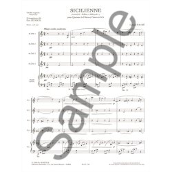 Faure: Sicilienne, extrait de 'Pell&eacute;as et M&eacute;lisande' pour quatuor de fl&ucirc;tes et piano (ad lib.) (partition et parties)