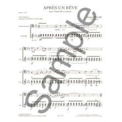 Faure: Apr&egrave;s un r&ecirc;ve transcription pour violoncelle et guitare