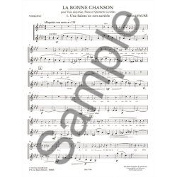 Faure: La bonne chanson &eacute;dition revue et corrig&eacute;e pour voix moyenne, piano et quintette &agrave; cordes (partition et parties)