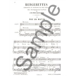 Jean Baptiste Weckerlin: Bergerettes, Romances et Chansons du 18&egrave;me Si&egrave;cle (med) (Voice & Piano)