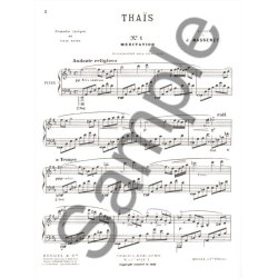Massenet Jules Thais Meditation Piano Book