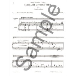 Reynaldo Hahn: Sarabande Et Th&egrave;me Vari&eacute; (Clarinet/Piano)