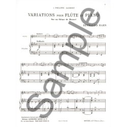 Reynaldo Hahn: Variations Pour Fl&ucirc;te Et Piano Sur Un Th&egrave;me De Mozart