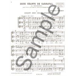 Ibert 2 Chants De Carnaval 3 Part A Cappella Choral