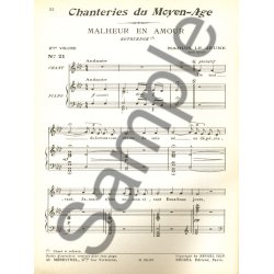 Guilbert Chanteries Du Moyen Age Volume 2 Medium Voice & Piano Book