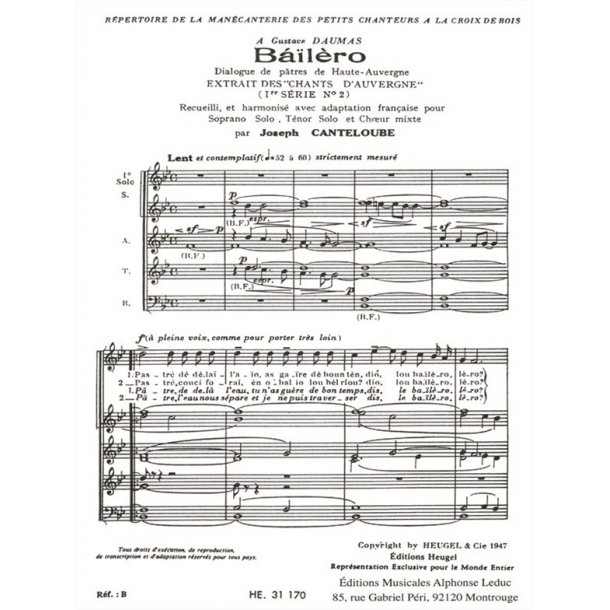 Joseph Canteloube: Ba&iuml;l&egrave;ro