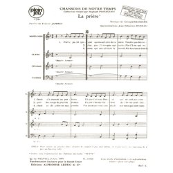 Brassens Georges Chansons De Notre Temps La Priere (Bereau) 4 Part Bk