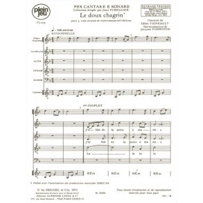 Vigneault Fombonne Per Cantare E Sonare Pj205 Le Doux 4 Part Choral