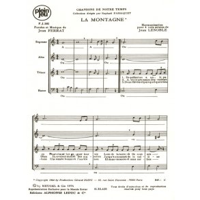 Ferrat: Chansons de notre temps/pj381 la montagne/4 voix mixtes