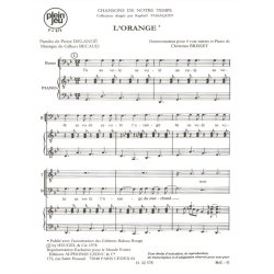 Becaud Delanoe Chansons De Notre Temps Pj476 L'orange 4 Part & Piano