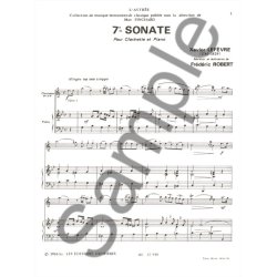 Lefevre Robert Sonate No 7 Clarinet In B Flat & Piano Book